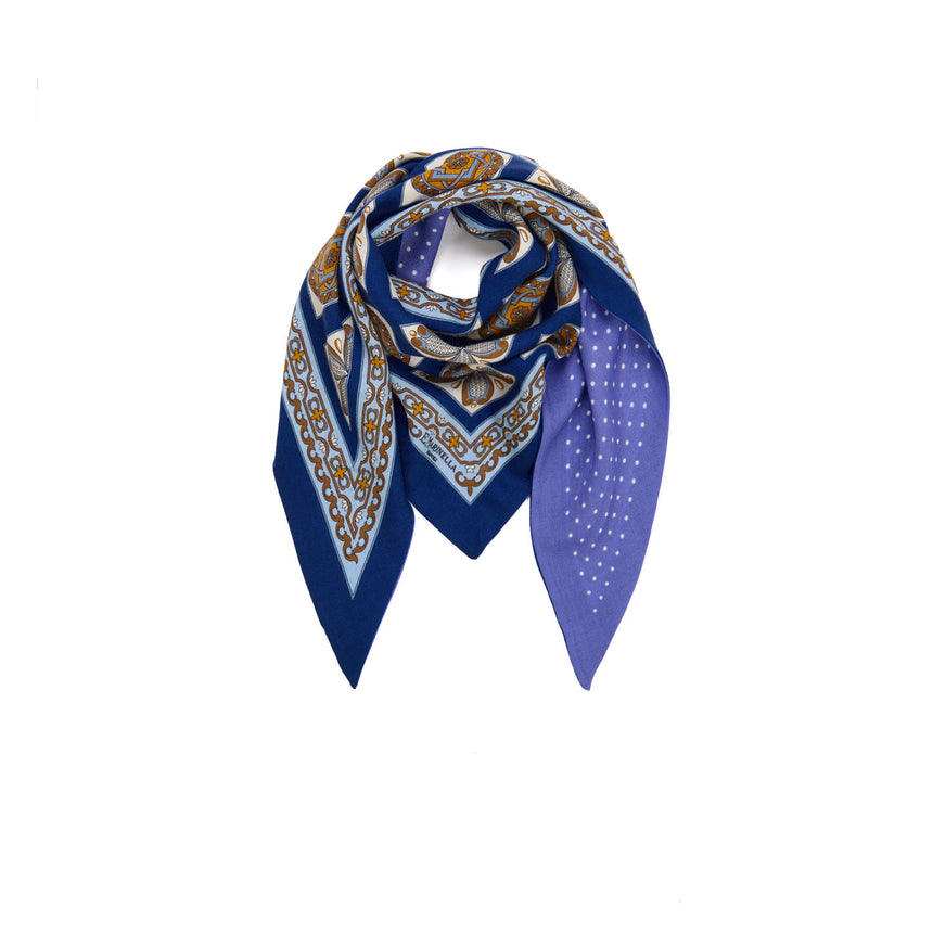 FOULARD TRIANGOLO IN LANA BLU
