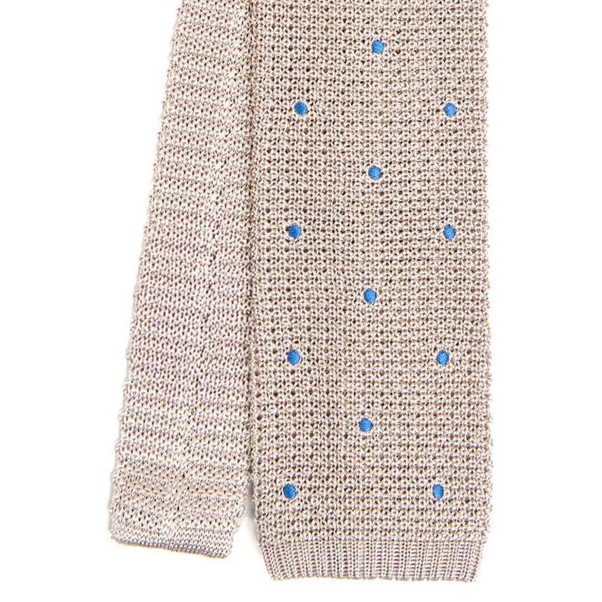 BEIGE SILK KNITTED TIE