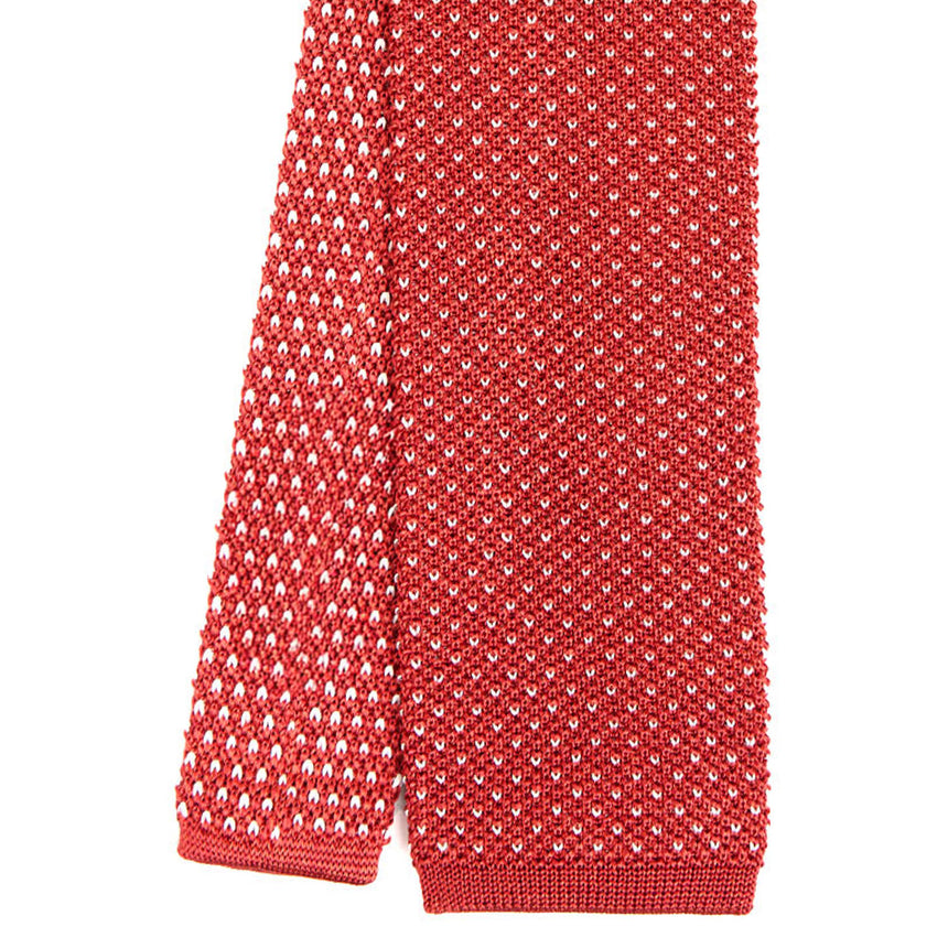 ORANGE SILK KNITTED TIE
