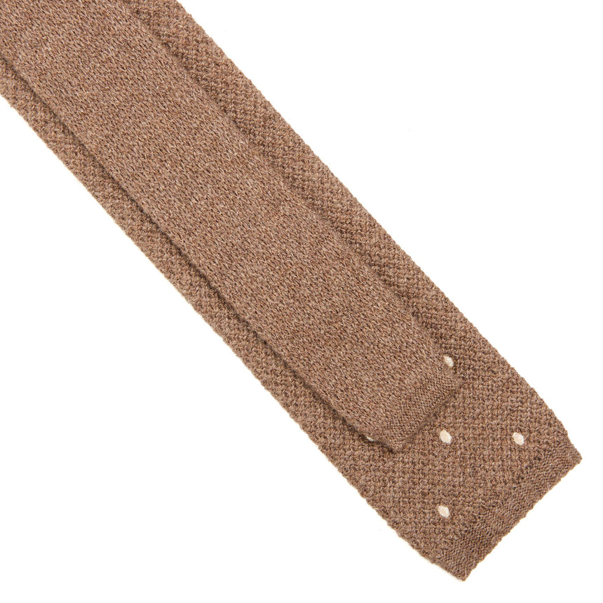 BEIGE CASHMERE KNITTED TIE