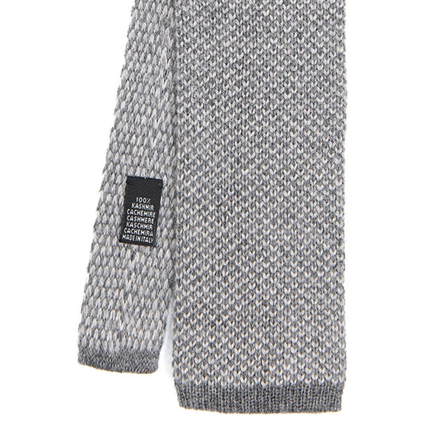 LIGHT GREY CASHMERE KNITTED TIE