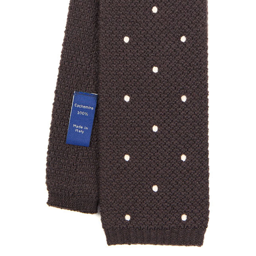 DARK BROWN CASHMERE KNITTED TIE