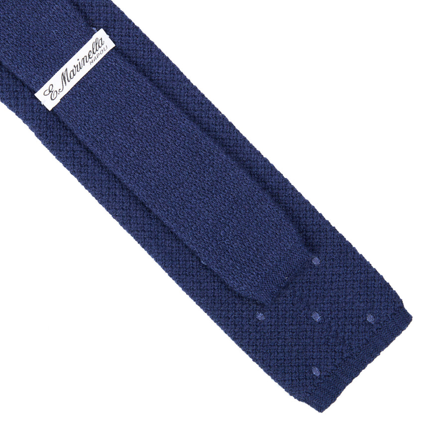 DARK BLUE CASHMERE KNITTED TIE