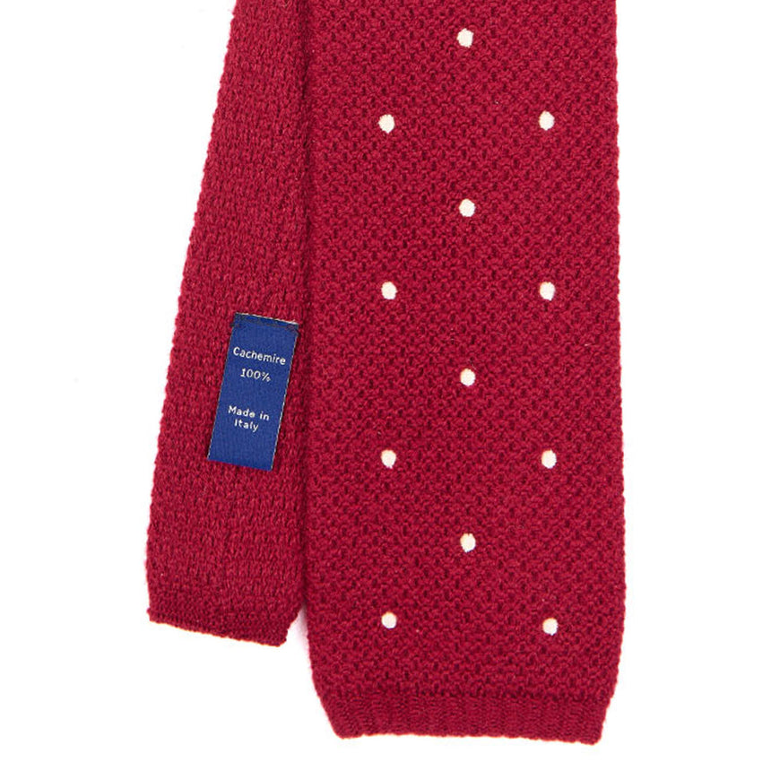 BURGUNDY CASHMERE KNITTED TIE