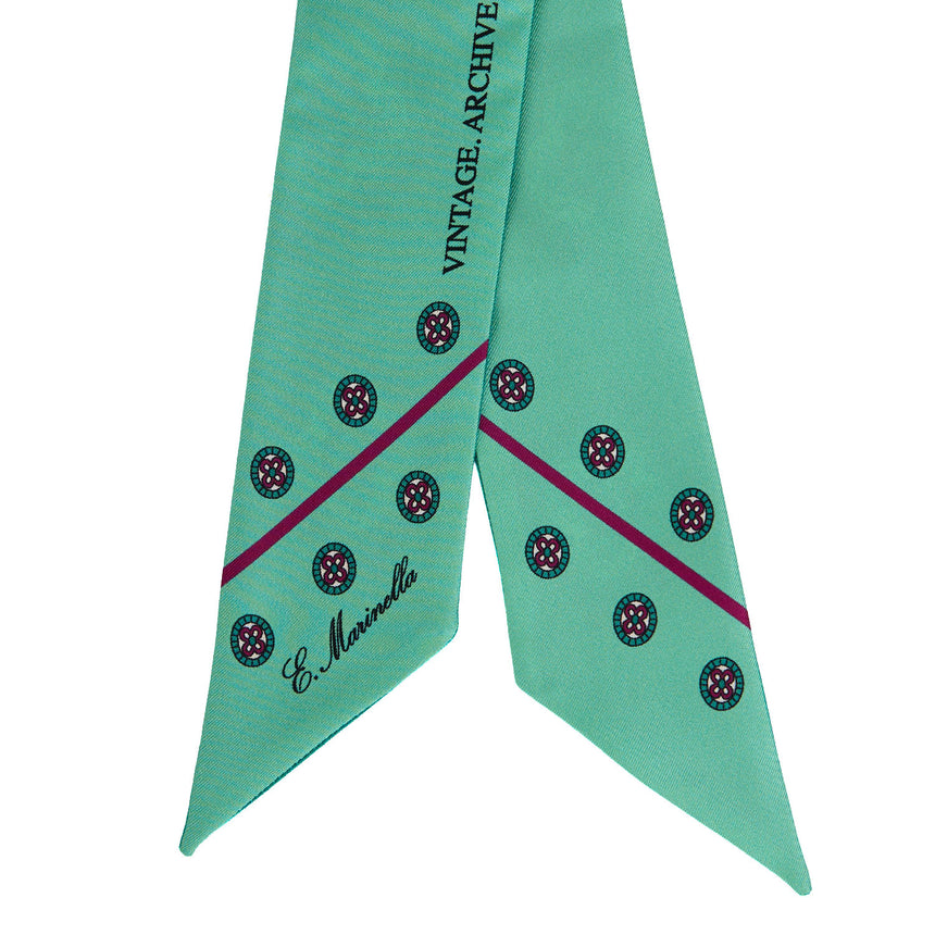 MINI BANDEAU IN SETA STAMPATA VERDE