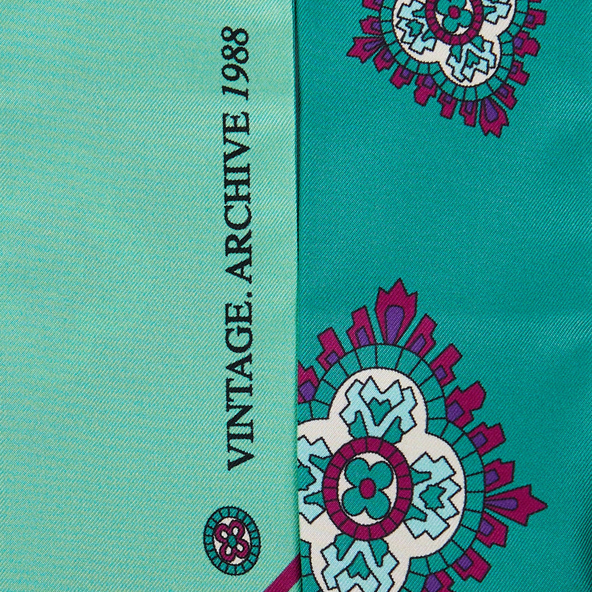 MINI BANDEAU IN SETA STAMPATA VERDE