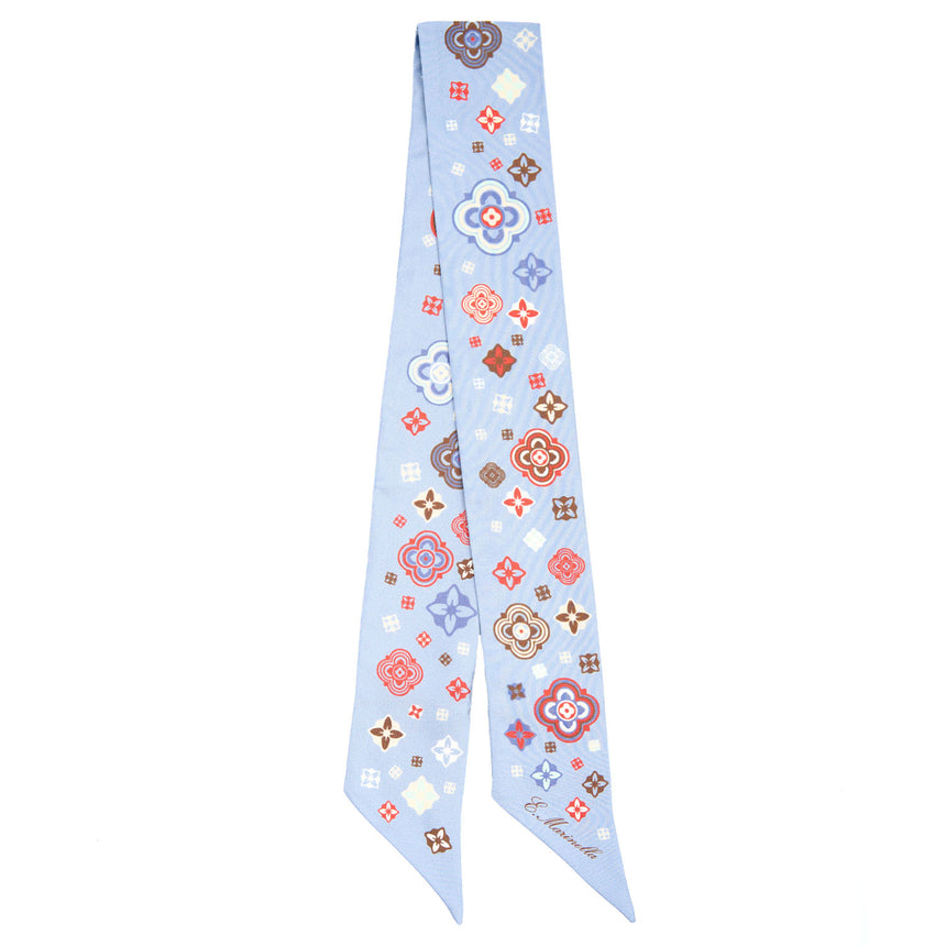 TWILLY IN SETA AZZURRO POLVERE