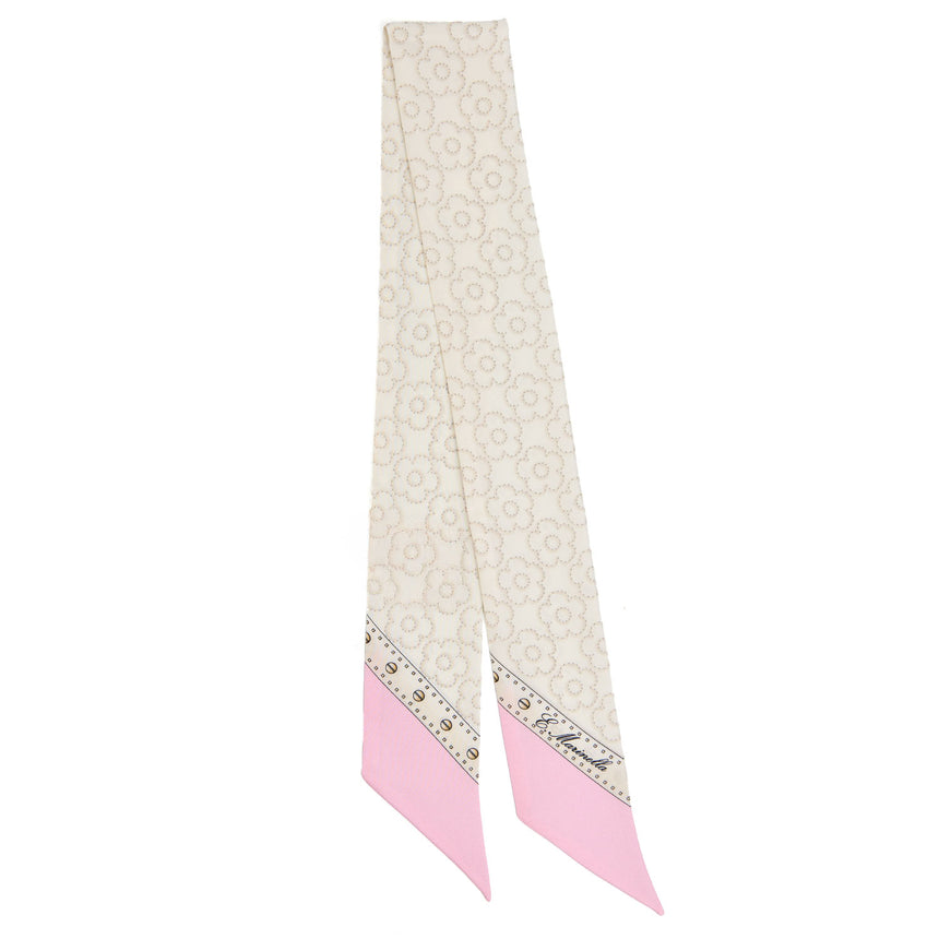 MINI BANDEAU IN SETA STAMPATA ROSA