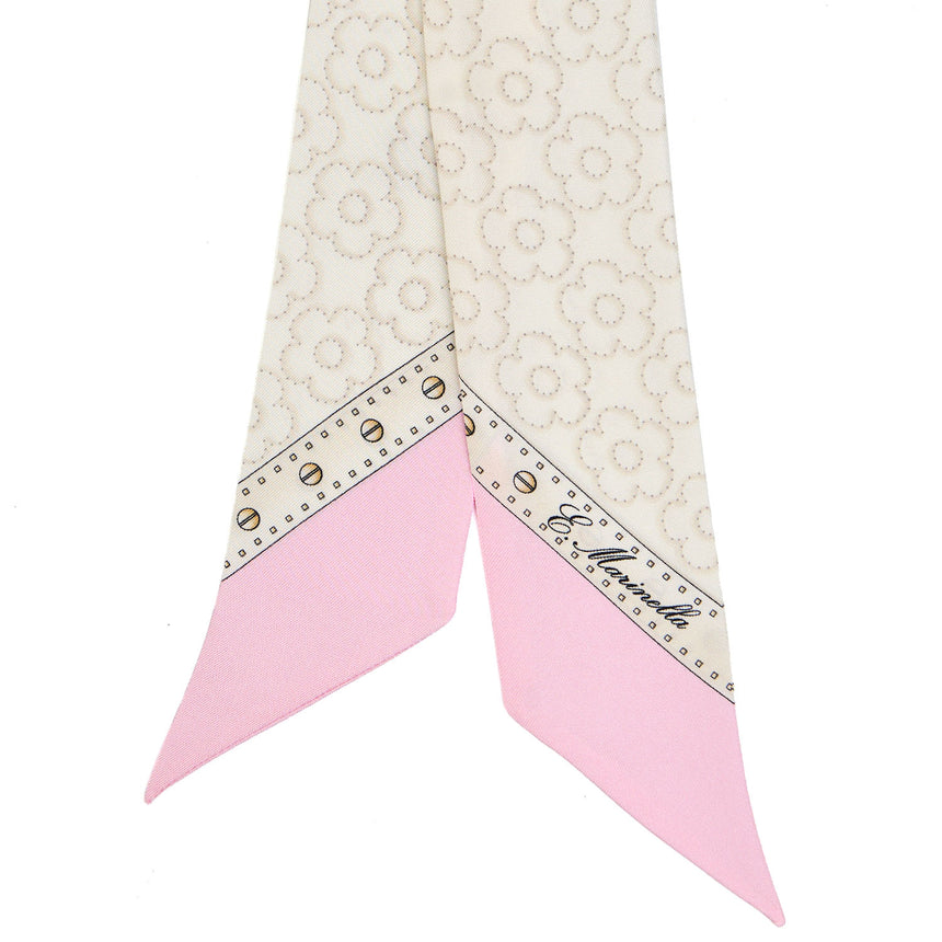MINI BANDEAU IN SETA STAMPATA ROSA