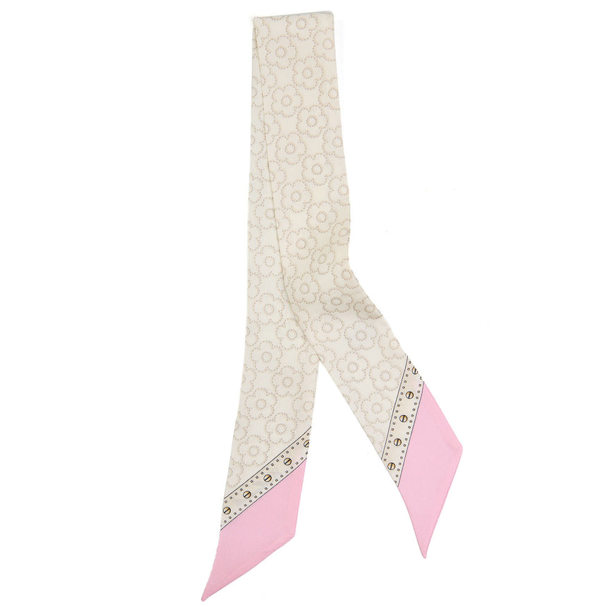 MINI BANDEAU IN SETA STAMPATA ROSA