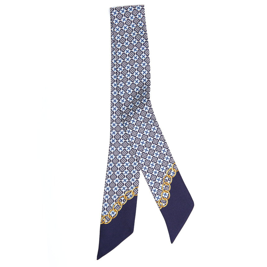 DARK BLUE SILK MINI BANDEAU