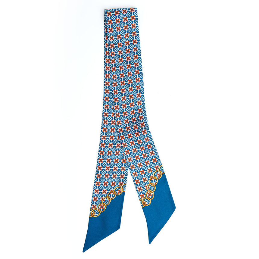 MID BLUE SILK MINI BANDEAU