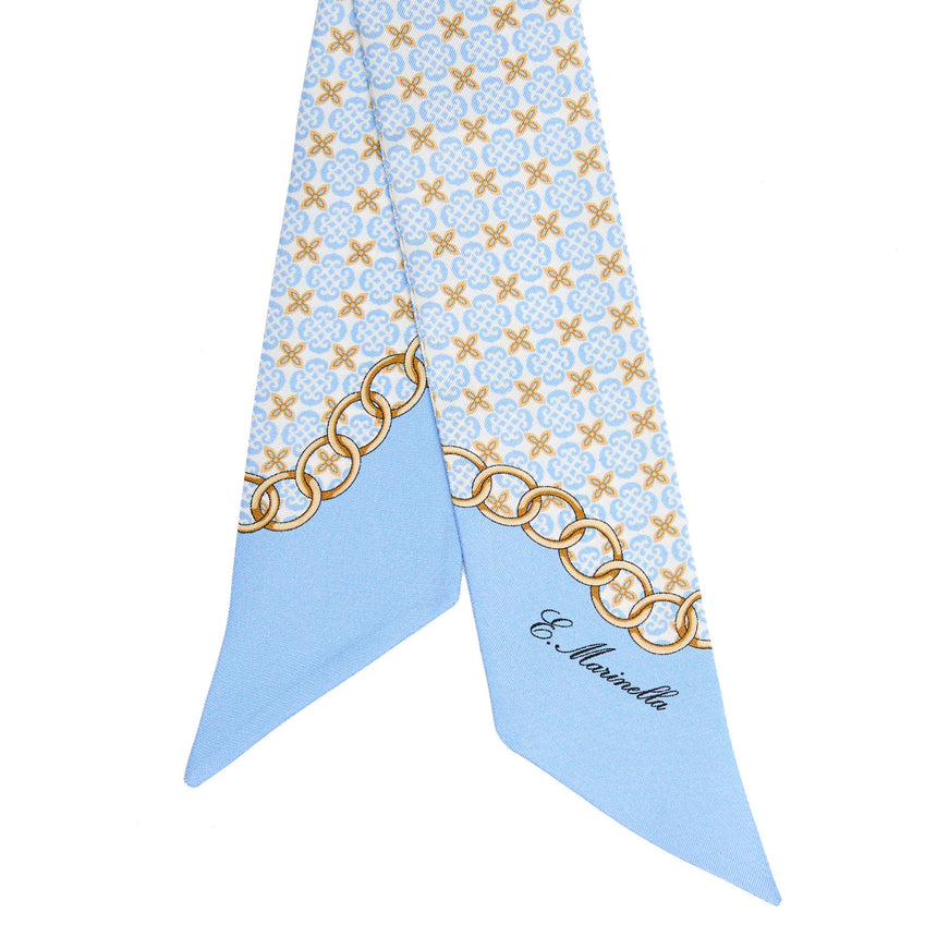 LIGHT BLUE SILK MINI BANDEAU