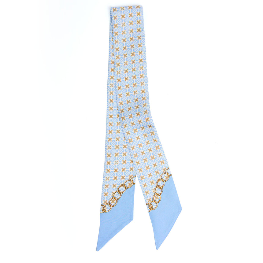 LIGHT BLUE SILK MINI BANDEAU