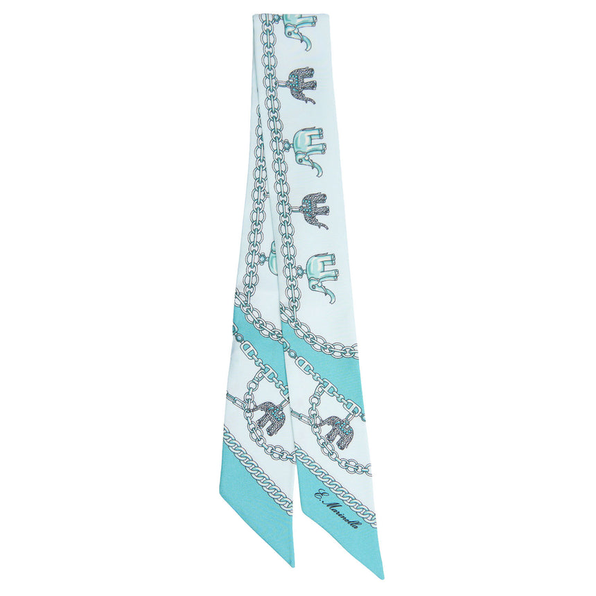 MINI BANDEAU IN SETA AZZURRO