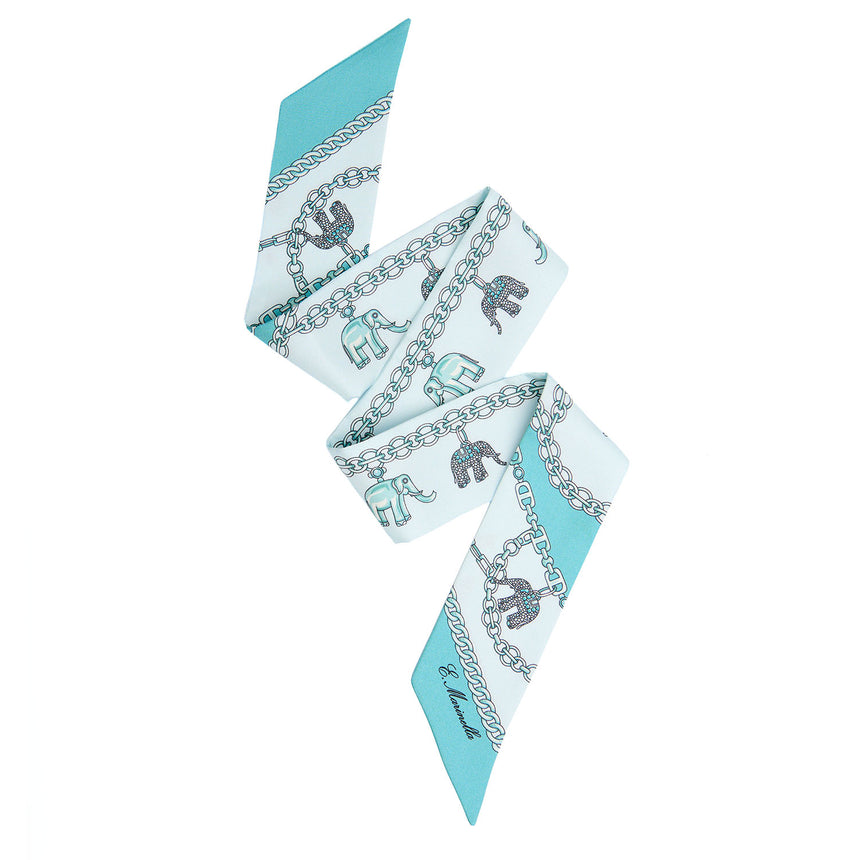 MINI BANDEAU IN SETA AZZURRO