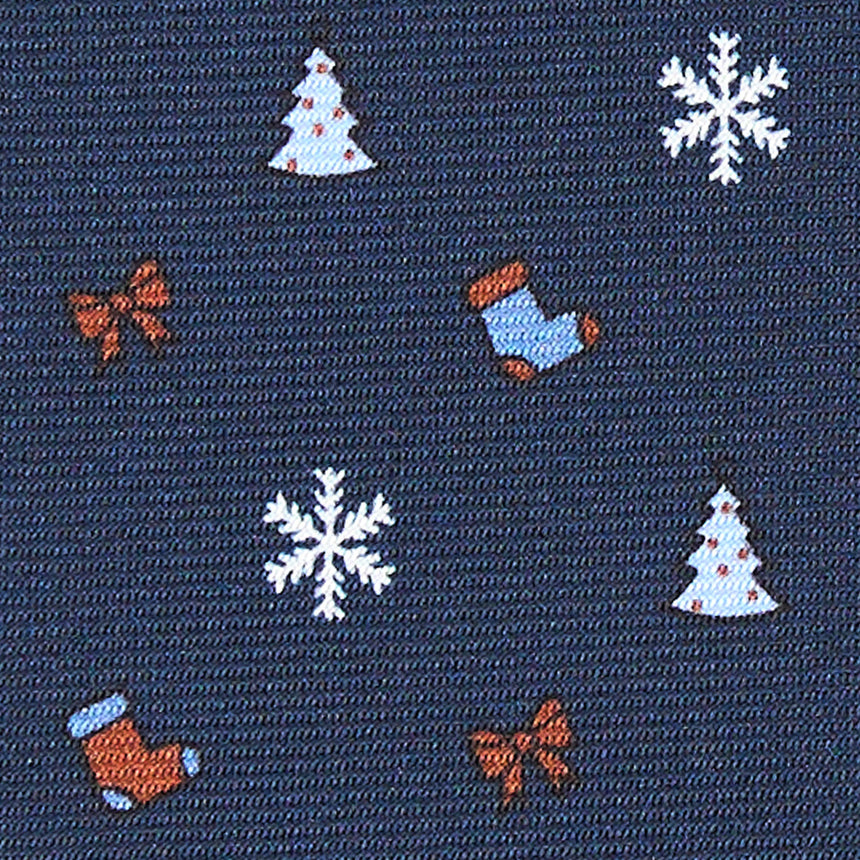 CRAVATTA SARTORIALE IN SETA STAMPATA BLU SCURO