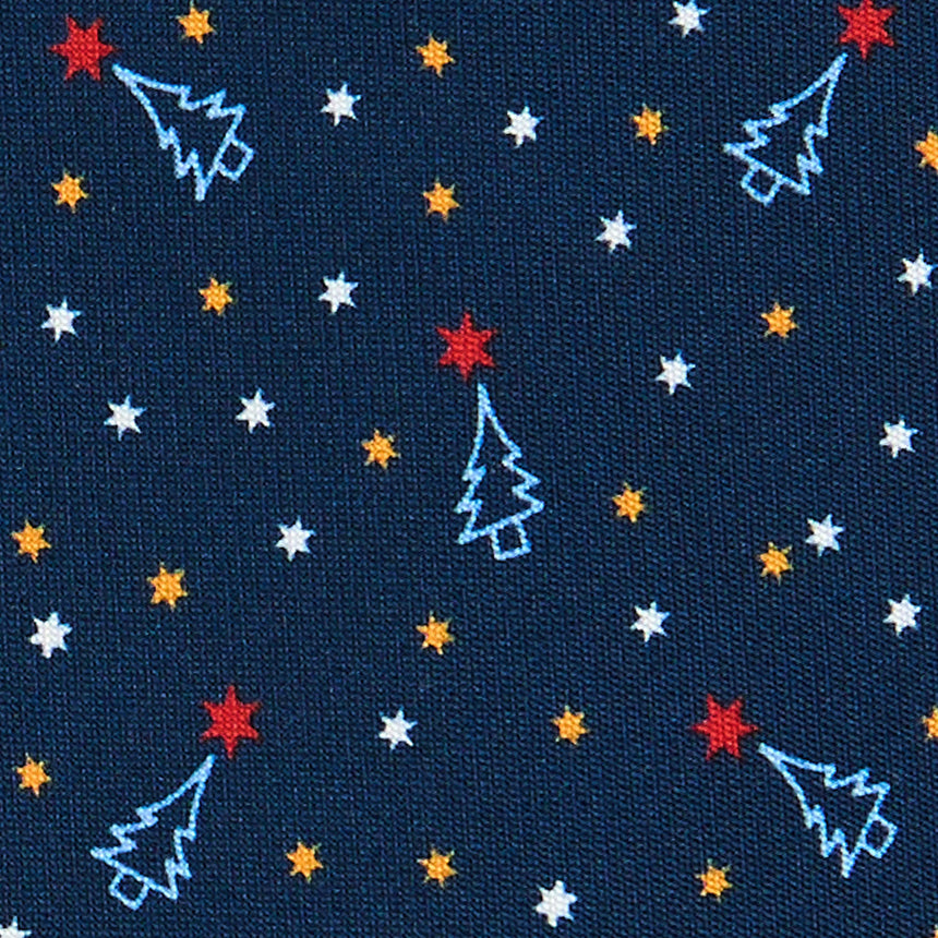 DARK BLUE SARTORIAL HOLIDAY PRINTED SILK TIE