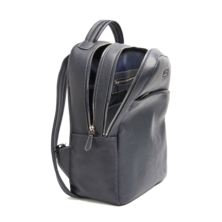 ZAINO BLU IN PELLE