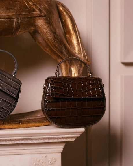 Mini Cleo | Croc-Embossed Leather Bags
