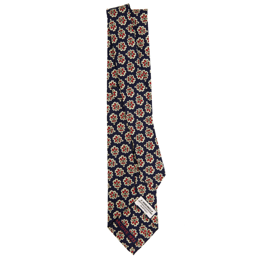 BLUE SARTORIAL PRINTED SILK TIE