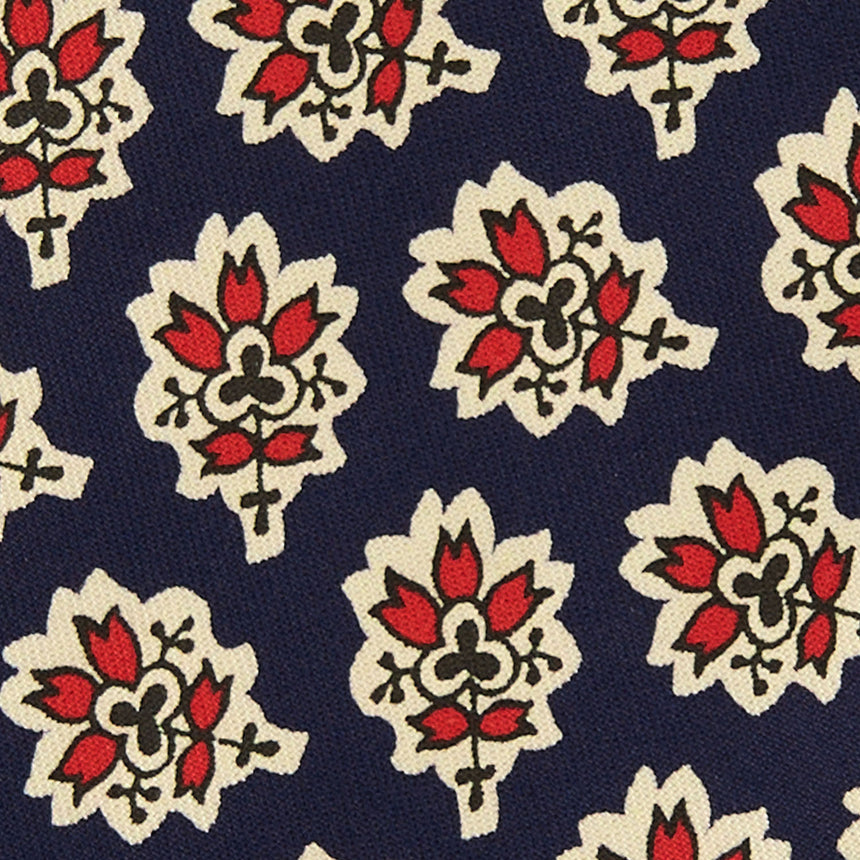 BLUE SARTORIAL PRINTED SILK TIE