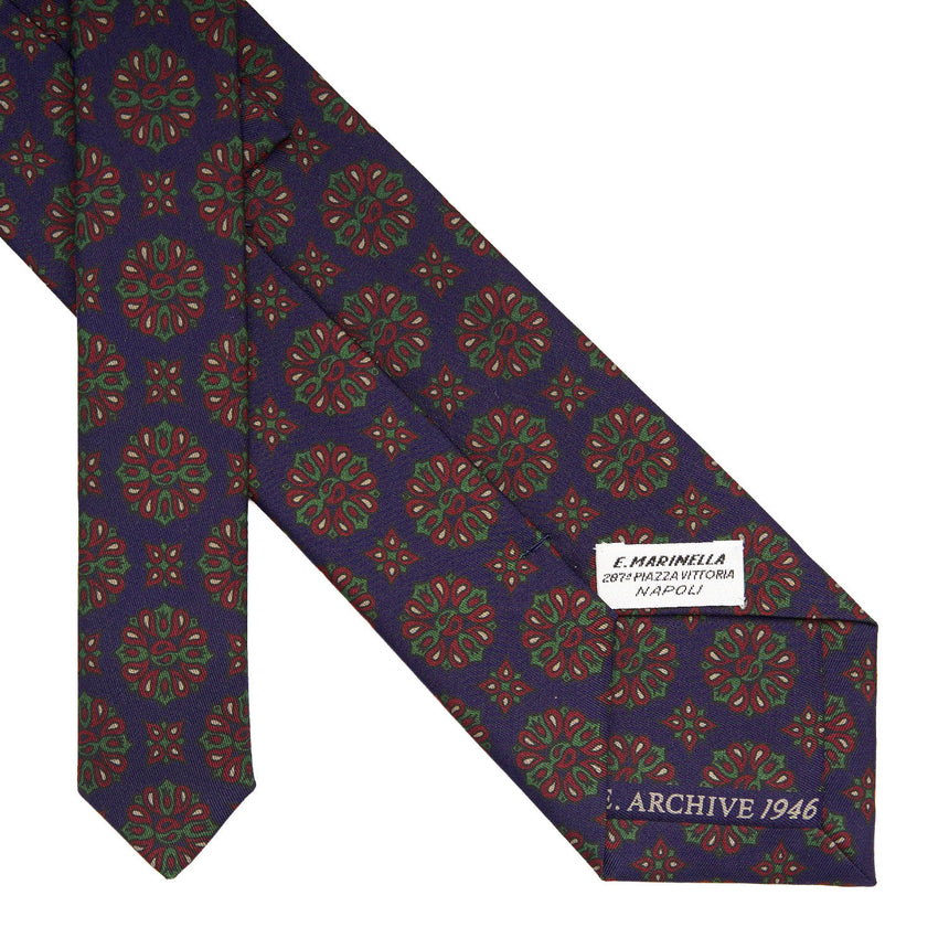 CRAVATTA SARTORIALE IN SETA STAMPATA BLUETTE