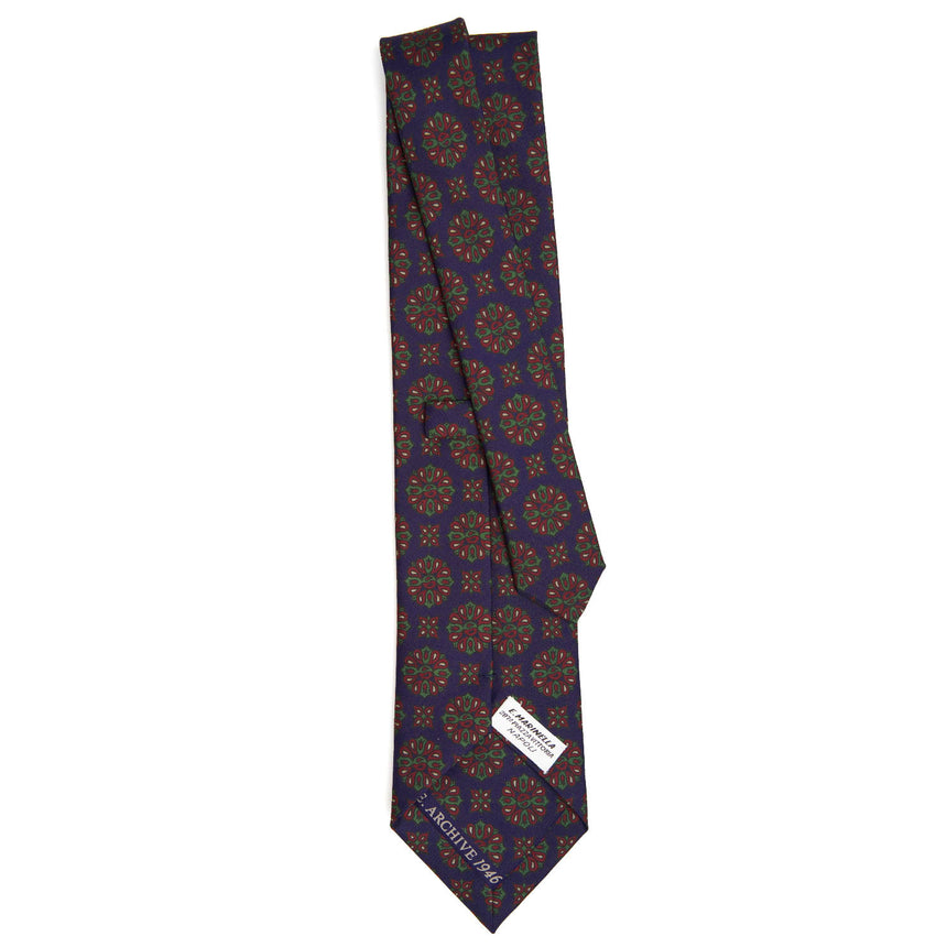 CRAVATTA SARTORIALE IN SETA STAMPATA BLUETTE