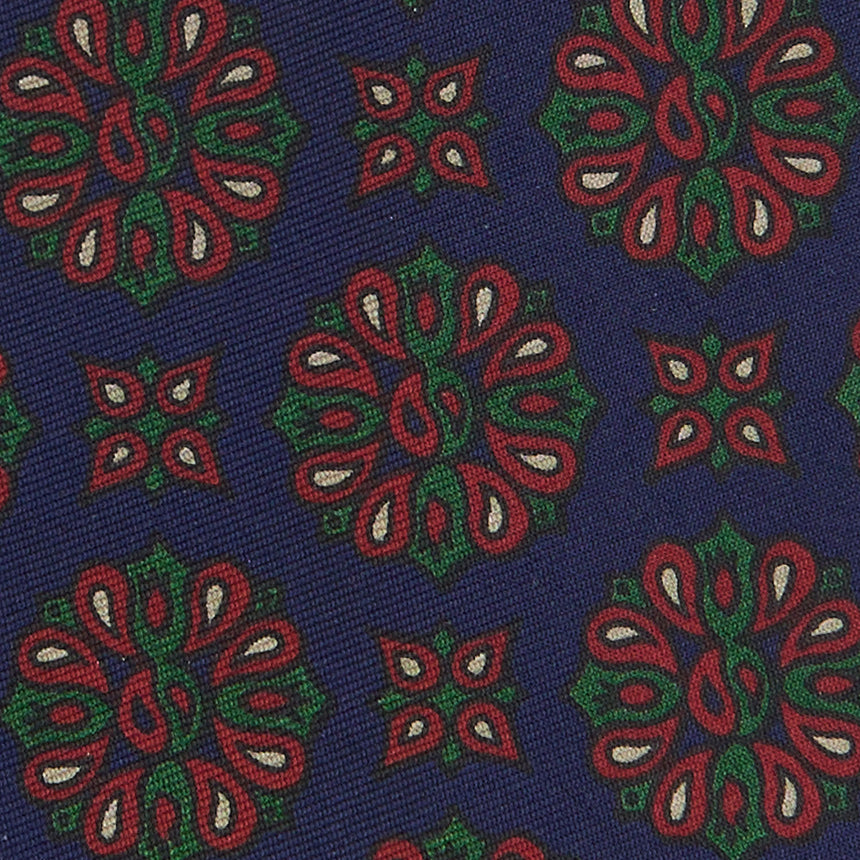 CRAVATTA SARTORIALE IN SETA STAMPATA BLUETTE