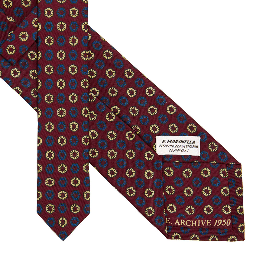 BURGUNDY SARTORIAL PRINTED SILK TIE
