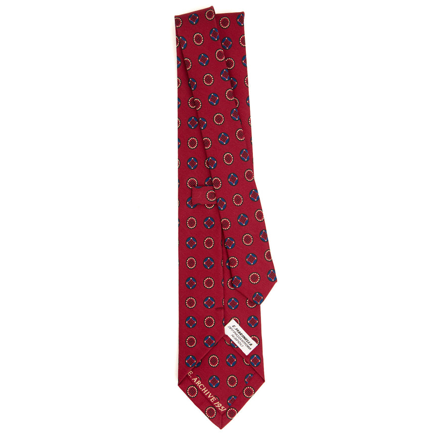 BURGUNDY SARTORIAL PRINTED SILK TIE