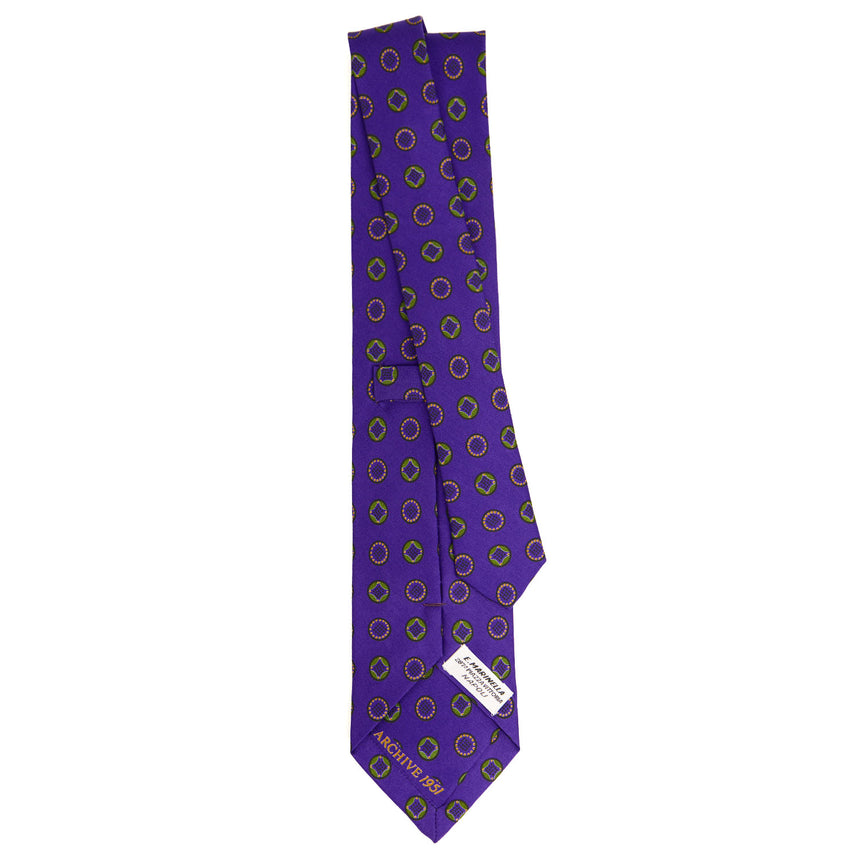 VIOLET SARTORIAL PRINTED SILK TIE