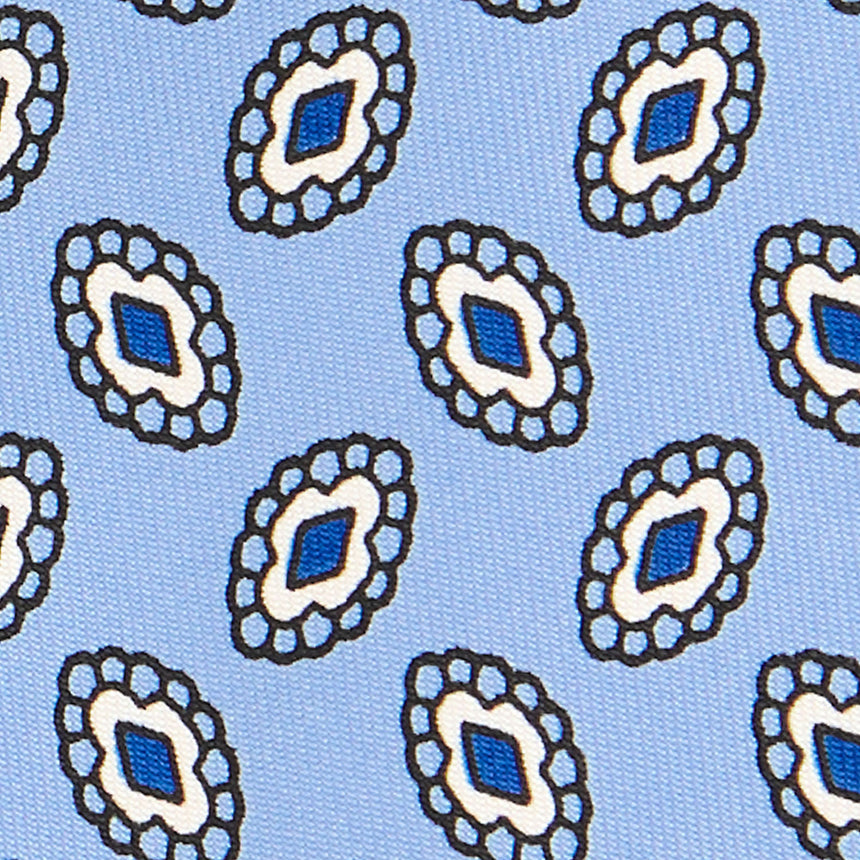 LIGHT BLUE SARTORIAL PRINTED SILK TIE
