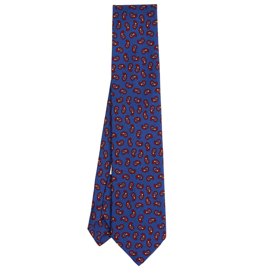CRAVATTA SARTORIALE IN SETA STAMPATA BLUETTE