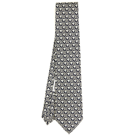 DARK BLUE SARTORIAL PRINTED SILK TIE