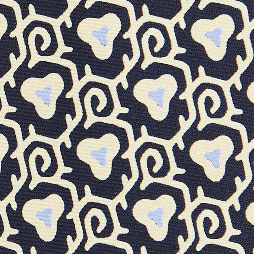 DARK BLUE SARTORIAL PRINTED SILK TIE