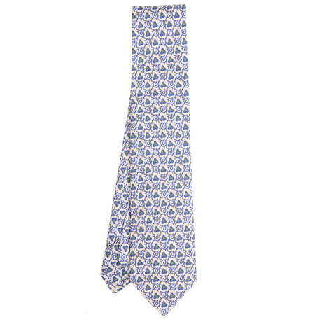 WHITE SARTORIAL PRINTED SILK TIE