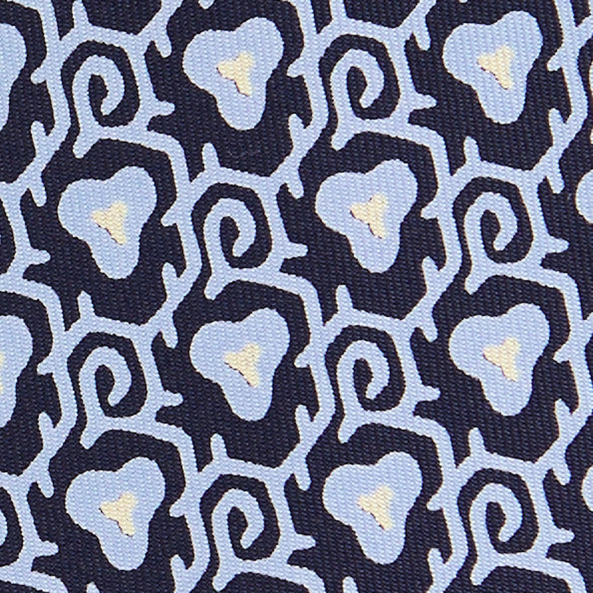 DARK BLUE SARTORIAL PRINTED SILK TIE