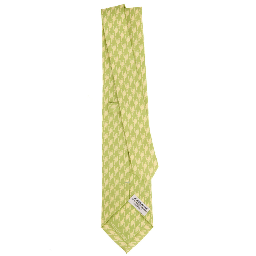 CRAVATTA SARTORIALE IN SETA STAMPATA VERDE