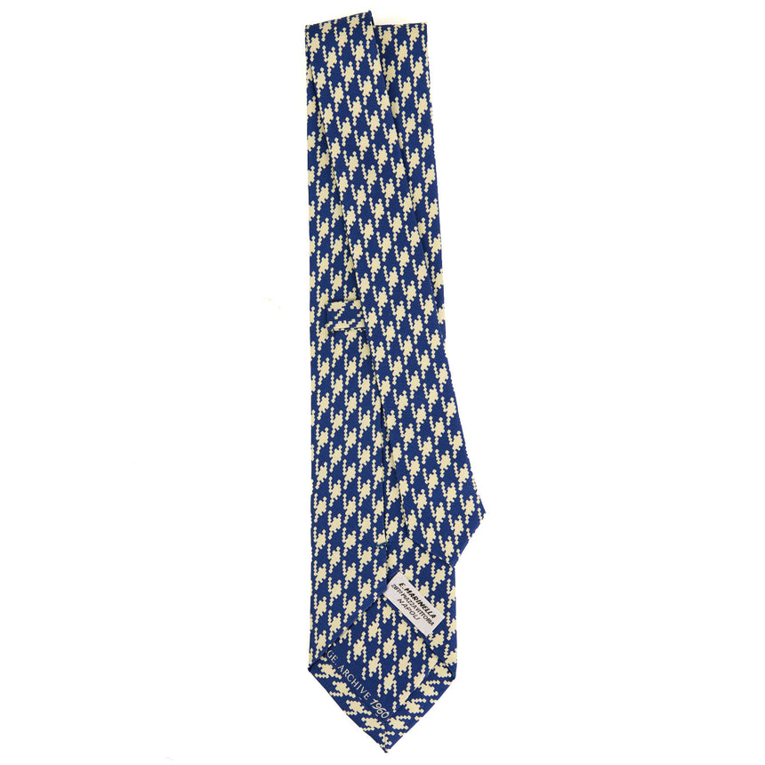 BLUE SARTORIAL PRINTED SILK TIE