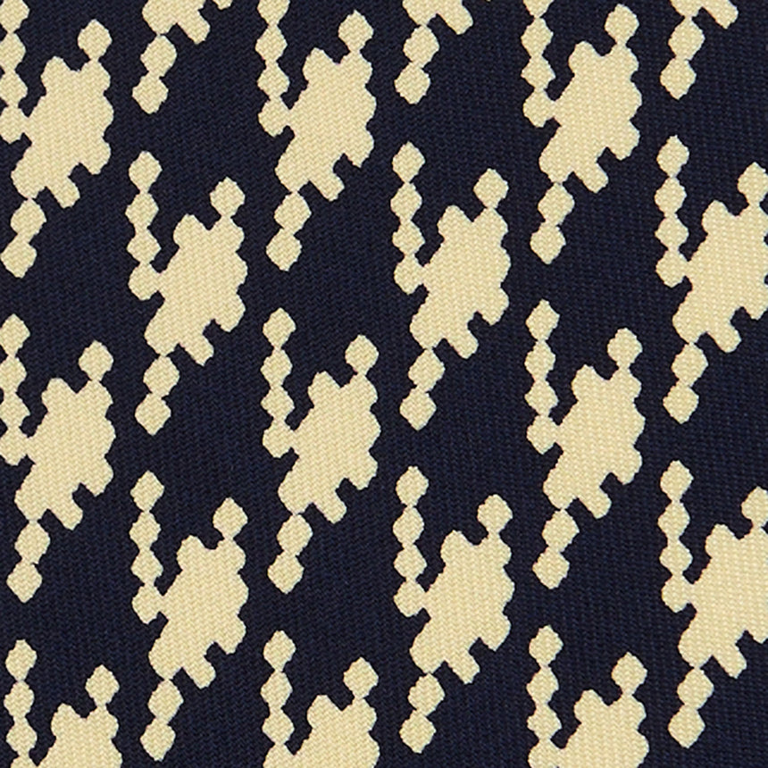 CRAVATTA SARTORIALE IN SETA STAMPATA BLU SCURO