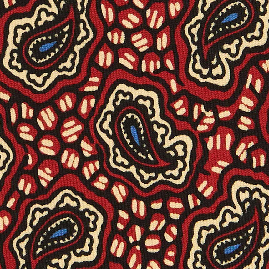 BURGUNDY SARTORIAL PRINTED SILK TIE