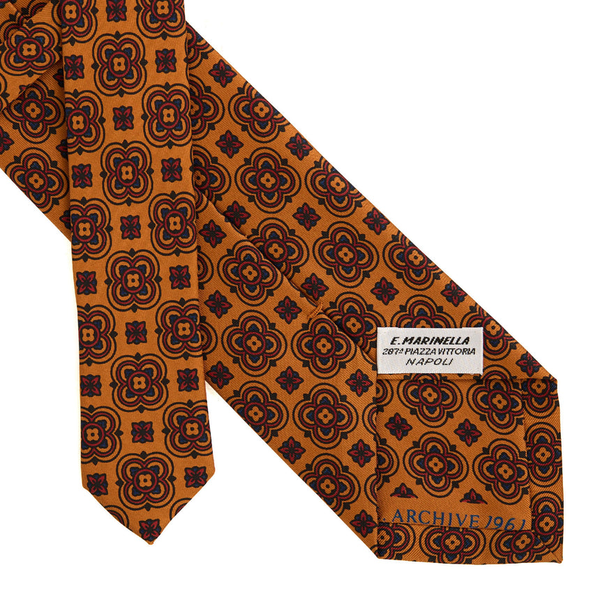 ORANGE SARTORIAL PRINTED SILK TIE