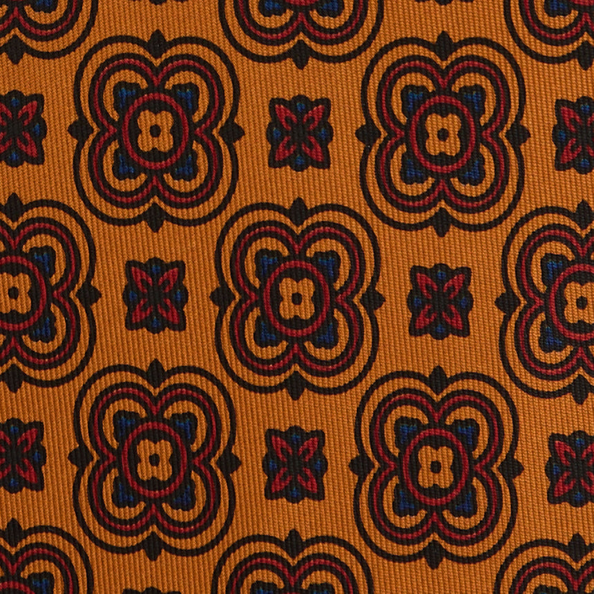 ORANGE SARTORIAL PRINTED SILK TIE