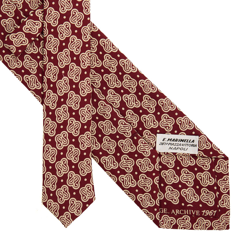 BURGUNDY SARTORIAL PRINTED SILK TIE