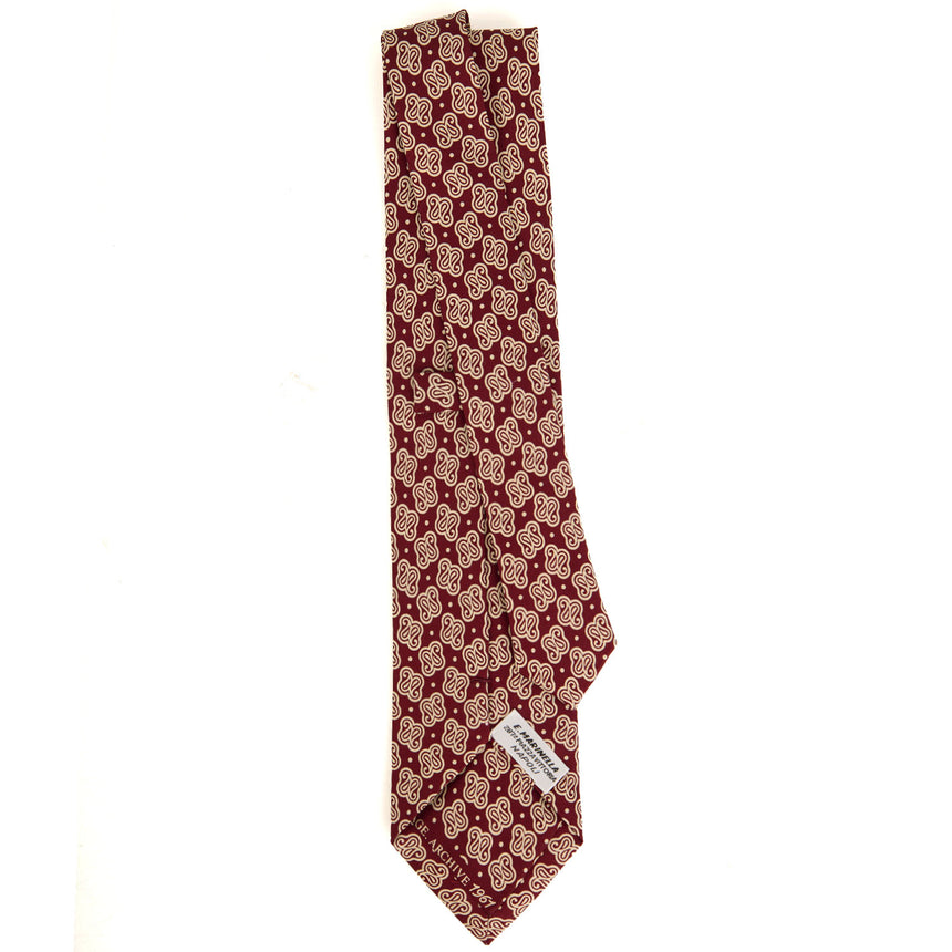 BURGUNDY SARTORIAL PRINTED SILK TIE