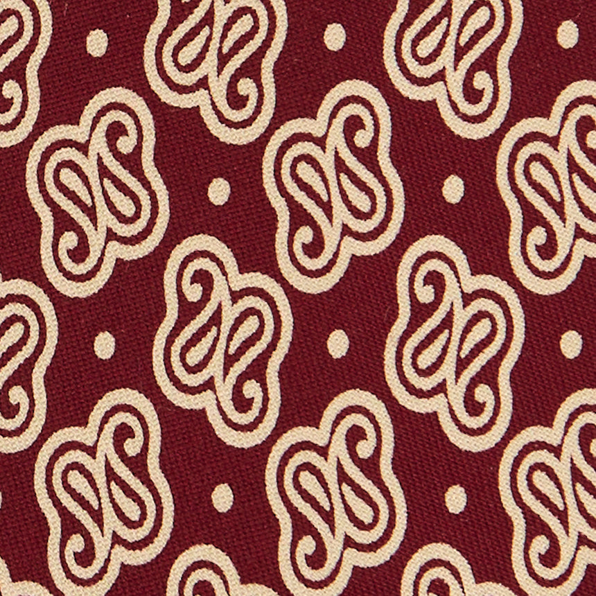 BURGUNDY SARTORIAL PRINTED SILK TIE