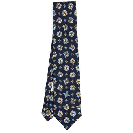 DARK BLUE SARTORIAL PRINTED SILK TIE