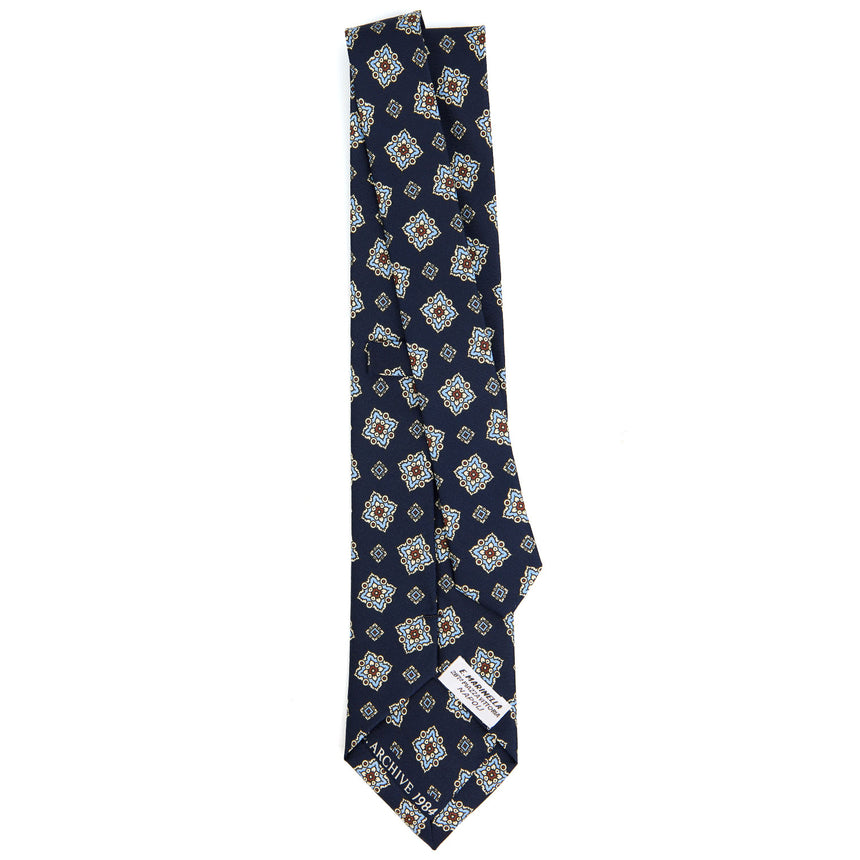 DARK BLUE SARTORIAL PRINTED SILK TIE