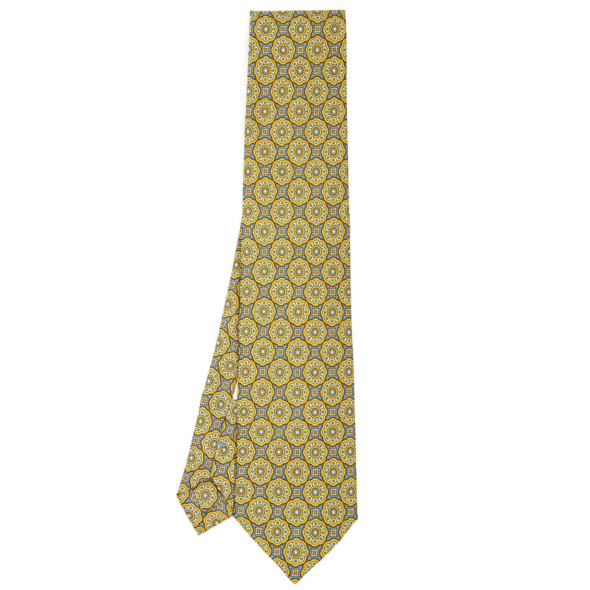 YELLOW SARTORIAL PRINTED SILK TIE